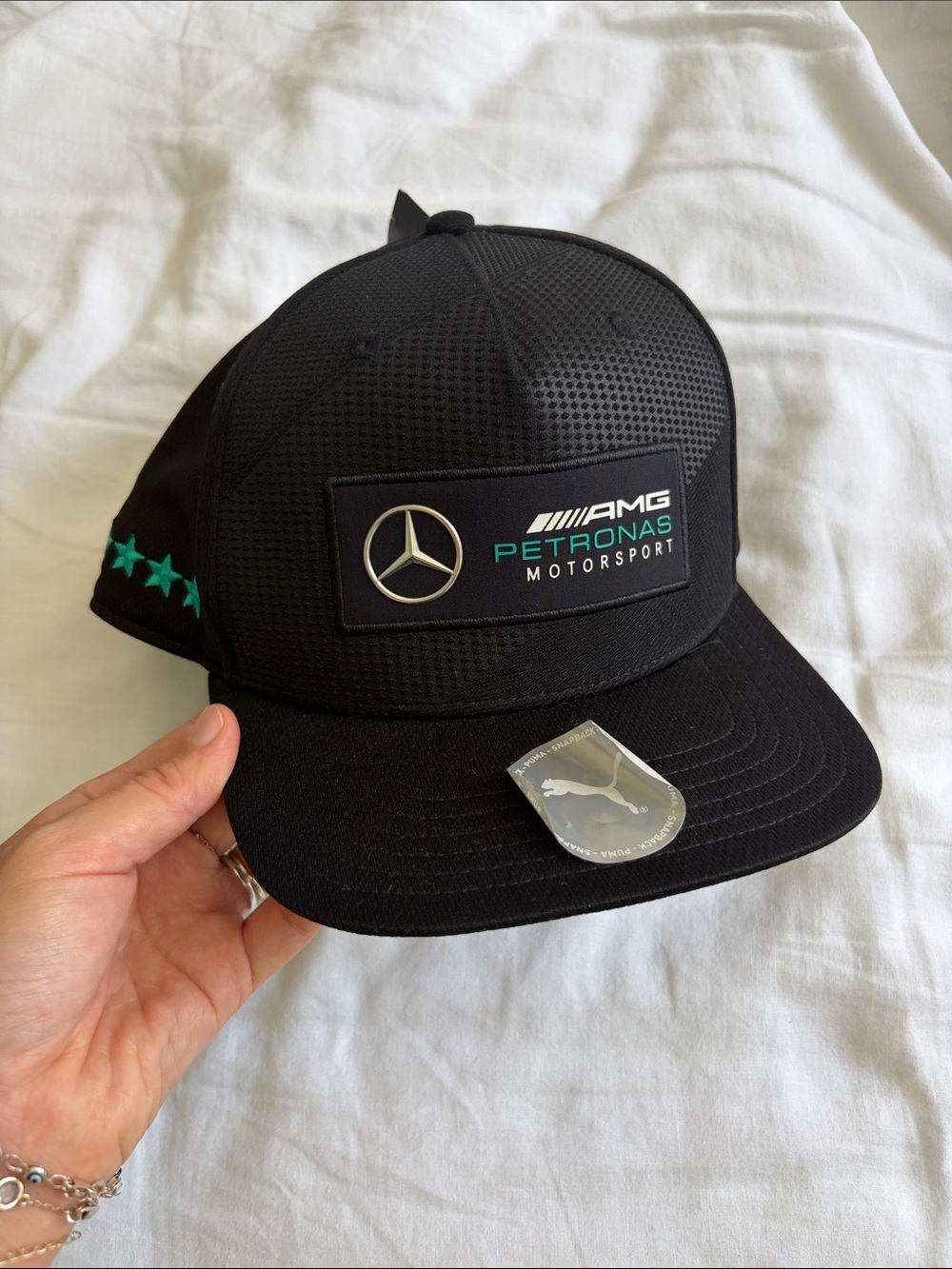 Mercedes AMG Petronas Black & Teal Motorsport Snapback Hat
